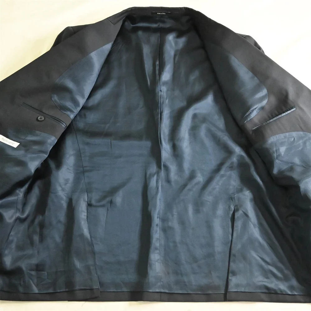 Pronto Uomo 52R Navy Blue 100%‎ Wool Blazer Suit Jacket Sport Coat